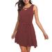 Women's Sleeveless Spring And Summer V-neck Belt Solid Color Sexy Casual Dress