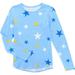 Lands' End Girl's A-LINE PATTERN KNIT TEE Cool Blue Stars L NEW 474486