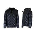 Men's Heavyweight Quilted Hooded Puffer Bubble Jacket Solid Black L