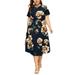 Colisha Women Short Sleeve Long Sundress Fashion High Waist Party Dresses Sexy Plus Size Print Dresses