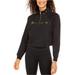 Nike Women's Sportswear Shine Metallic-Graphic Half-Zip Top Black Size Extra Small