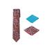 Men's Woven Paisley Regular Length Neck Tie with 2 Handkerchief Pocket Squares Hanky Set - Brown Red Teal