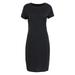 Women Summer Dress Casual Bodycon Slim Fit Pencil Dress Solid Short Sleeve Woman Clothes Knee Length Dress Sundress