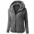 snorda Women Hooded Sweater Coat Winter Warm Wool Zipper Coat Cotton Coat Outwear DG4XL