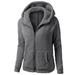 snorda Women Hooded Sweater Coat Winter Warm Wool Zipper Coat Cotton Coat Outwear DG4XL