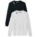 Daxton Premium Texas Men Long Sleeves T Shirt Ultra Soft Medium Weight Cotton, 2Pk Black White White Black 2XL