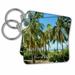 3dRose Image of Beach On Key West - Key Chains, 2.25 by 2.25-inch, set of 2