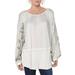 Free People Womens Dream Linen Blend Embroidered Tunic Top