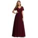 Ever-Pretty Women Sexy Floral Embroidered Long Maxi Prom Dance Evening Dresses for Women 07706 Burgundy US10