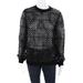 Tory Burch Womens Sequined Lansing Sweater Black Wool Size Extra Large