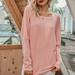 Women T-Shirt Off-shoulder O-neck Batwing Long Sleeve Ribbed Loose Solid Streetwear Female Pullover Tops Casual Autumn