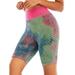 DODOING Women's Yoga Scrunch Butt Shorts High Waist Workout Running Gym Shorts Tie Dye Tummy Control Stretch Hot Shorts, S-2XL