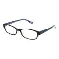 FOSTER GRANT Ladies Rectangle Black/Stripe Reader Glasses 2.50 Diopter