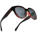 Bi-Focal Sun Readers Oversize Round Audrey Hepburn Sunglasses Matte Black Demi Burgundy - 2.25 / Burgundy