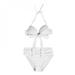 Clearance!Beach Swimsuit Bikini Summer Hot Selling Steel Plate Gathered Swimwear Sexy Solid Color Backless Bow Tie Strap Split Swimsuit White XL