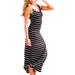 Womenâ€™s Sleeveless Striped Scoop Neck Party Beach Sundress Loose Long Dresses