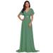 Ever-Pretty Womens Empire Waist Plus Size Long Evening Wedding Party Dress for Women 98903 Light Green US24