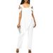 Women's Plus Size Cold Shoulder Rompers Backless Casual Loose Work Jumpsuit