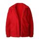 Sales Promotion!Elegant Faux Fur Coat Women Autumn Winter Warm Soft Zipper Fur Jacket Female Plush Overcoat Pocket Casual Teddy Outwear Red 2XL