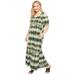 Catherines Women's Plus Size Petite Pine Island Open-Shoulder Maxi Dress (With Pockets)