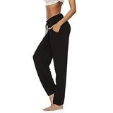 Ladies Solid Elastic Waist Yoga Pants Full Length Core Athleisure Straight Athletic Sport Gym Harem Trousers Workout