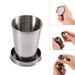 Ccdes Telescopic Cup, Stainless Steel Travel Folding Cup Camp Keychain Retractable Telescopic Portable 75ml Outdoor