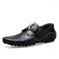 Men Buckle Genuine Leather Moccasins Casual Octopus Anti-Slip Shoes