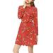 Women's Polka Dots Floral Lapel Belted Vintage Shirt Dress