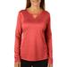 Reel Legends Womens Freeline Solid Keyhole Long Sleeve Top