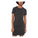 MICHAEL KORS Womens Black Embellished Heather Short Sleeve Jewel Neck Short Sheath Evening Dress Size S