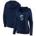 Seattle Kraken Fanatics Branded Women's Primary Logo Plus Size V-Neck Pullover Hoodie - Navy