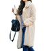 Women's Coat Casual Lapel Fleece Fuzzy Faux Shearling Zipper Warm Winter Oversized Outwear Jacketswith Pockets