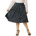 Agnes Orinda Women's Plus Size Skirt A Line Abstract Dots Elastic Waist Skirts