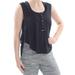FREE PEOPLE Womens Black Cropped Sleeveless Scoop Neck Tank Top Size: S