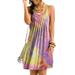 Niuer Ladies Leisure Mini Dress Tie Dye Gradient Sleeveless Sundress Club Party Casual Top Dress