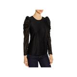 Kate Spade Womens Flora Leopard Lace Overlay Sheer Blouse