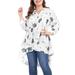 Women's Plus Size Sheer Floral High Low Hem Chiffon Tunic Top