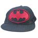 Batman Oval Red Logo Pinstripe Design Snapback Hat Baseball Cap