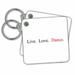 3dRose Live, Love, Dance - Key Chains, 2.25 by 2.25-inch, set of 2