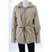 Pre-ownedAndrew Marc Womens Zip Up Collared Belted Jacket Coat Beige Size Large