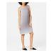 EILEEN FISHER Womens Gray Ombre Sleeveless Jewel Neck Above The Knee Shift Dress Size XS