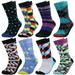 Falari 8 Pairs Men Fancy Colorful Funny Novelty Casual Dress Crew Socks