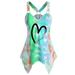 Avamo Women Plus Size Fashion Tank Top Sleeveless Tie Dye Tunic Top Bohemian Camisole Vest Summer V Neck Blouse Tee Shirts