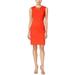 Calvin Klein NEW Red Womens Size 8 Grommet Solid Scuba Sheath Dress