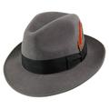 Pinch Crown Crushable Wool Felt Fedora Hat - M - Gray