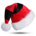 Juslike Santa Hats for Adults Santa Hats with Plush Comfort Liner Santa Hat-Red