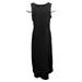 Anybody Dress Sz L Cozy Knit Sleeveless Wrap Front Midi Self Tie Black A391578