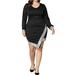 Scvgkk Women's Plus Size Casual Irregular Long Sleeve Sequins Hollow Out Dress