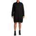 Terra & Sky Women's Plus Size Honeycomb Turtleneck Sweater Dress