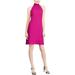 American Living Womens Mock Neck Pleated Cocktail Dress Purple 14